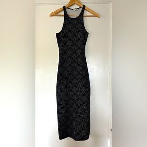 Black Dotted Seashell Pattern Long Dress